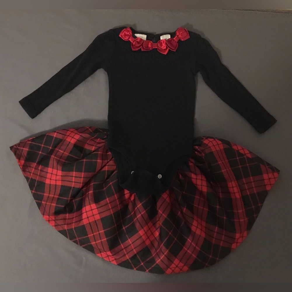2 Piece Girls Plaid Holiday Outfit